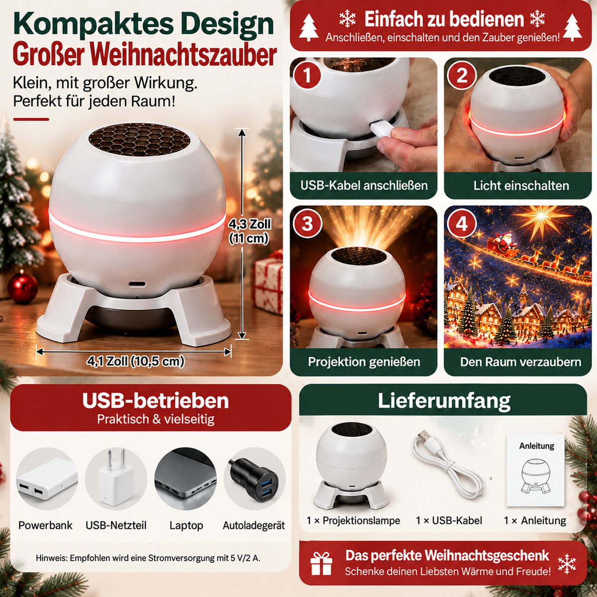 Offizieller Shop | 🎄🎄SCNDR® intelligenter holografischer Projektor (HD Smart Dynamic 5D)